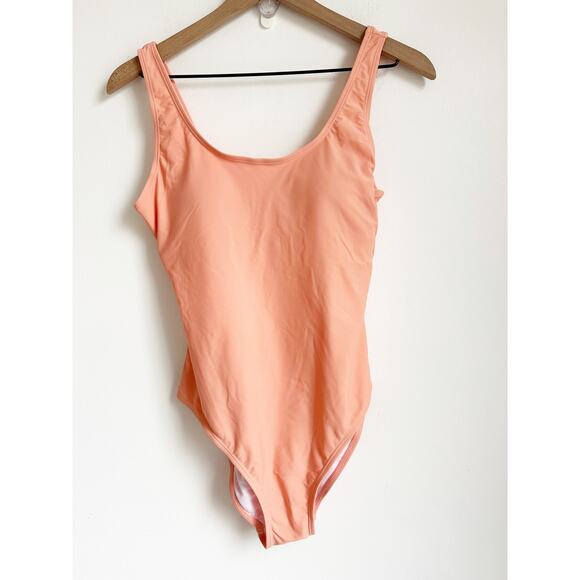 NWT Nicole Miller Studio Scoop Back One Piece Swimsuit Peach Orange medium - Picture 1 of 5